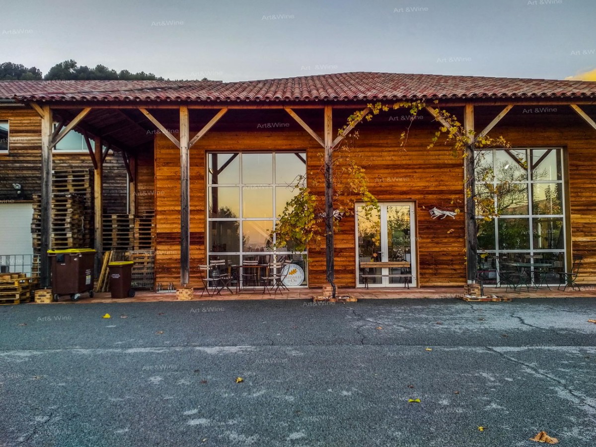Domaine JAS d'Esclans - wooden winery buildings